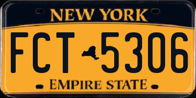 NY license plate FCT5306