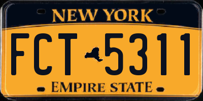 NY license plate FCT5311