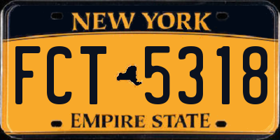 NY license plate FCT5318