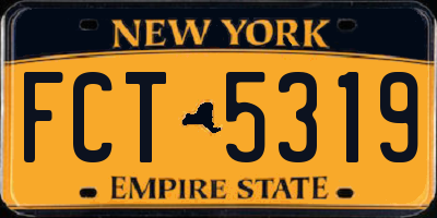 NY license plate FCT5319