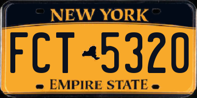 NY license plate FCT5320
