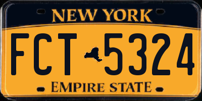 NY license plate FCT5324