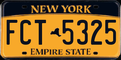 NY license plate FCT5325