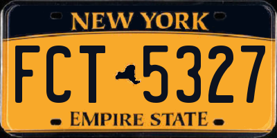 NY license plate FCT5327