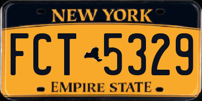 NY license plate FCT5329