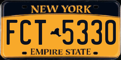 NY license plate FCT5330