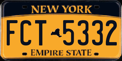 NY license plate FCT5332