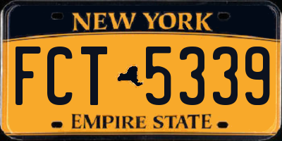 NY license plate FCT5339