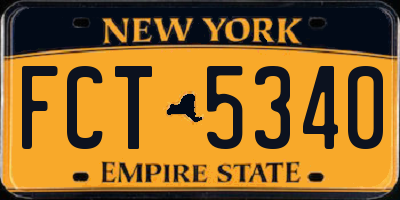 NY license plate FCT5340