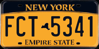 NY license plate FCT5341