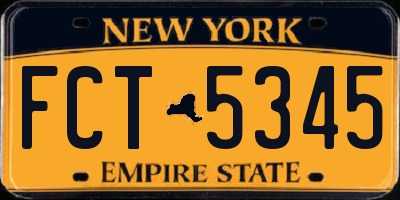 NY license plate FCT5345