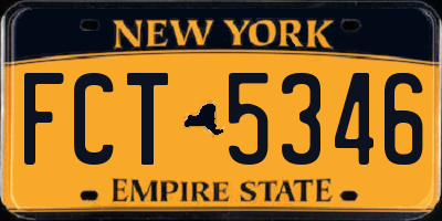 NY license plate FCT5346