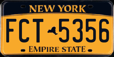NY license plate FCT5356