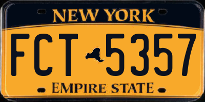 NY license plate FCT5357