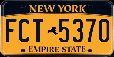 NY license plate FCT5370