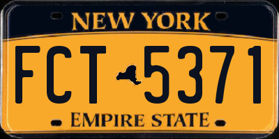 NY license plate FCT5371