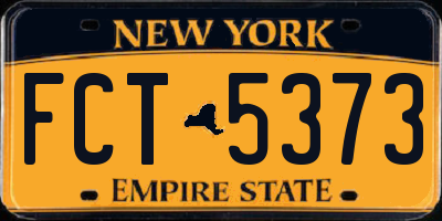 NY license plate FCT5373