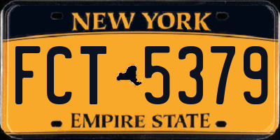 NY license plate FCT5379