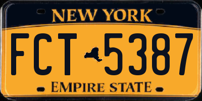 NY license plate FCT5387