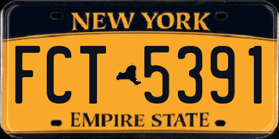 NY license plate FCT5391