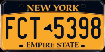 NY license plate FCT5398