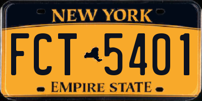 NY license plate FCT5401