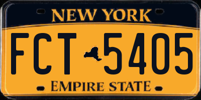 NY license plate FCT5405