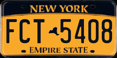 NY license plate FCT5408