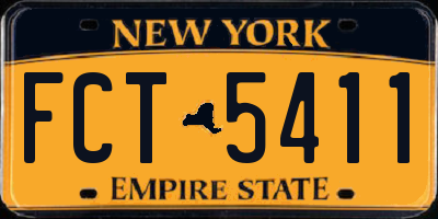 NY license plate FCT5411