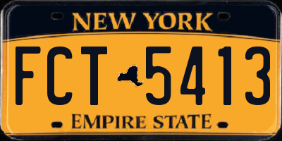 NY license plate FCT5413