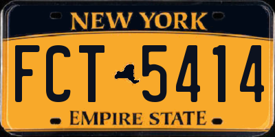 NY license plate FCT5414