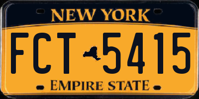 NY license plate FCT5415