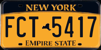 NY license plate FCT5417