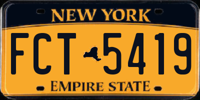 NY license plate FCT5419