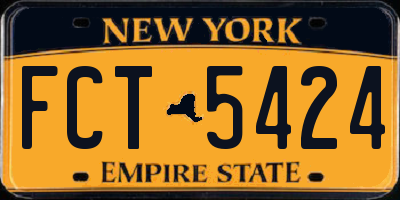 NY license plate FCT5424