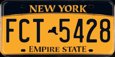 NY license plate FCT5428