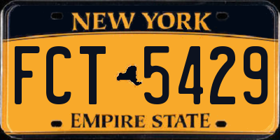 NY license plate FCT5429