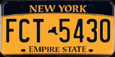 NY license plate FCT5430