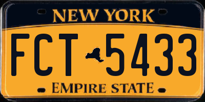 NY license plate FCT5433