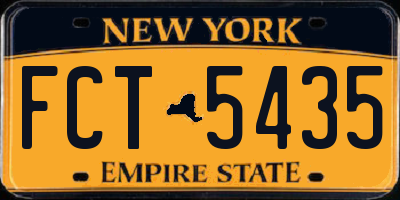 NY license plate FCT5435