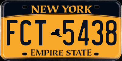 NY license plate FCT5438