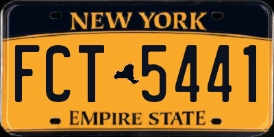 NY license plate FCT5441