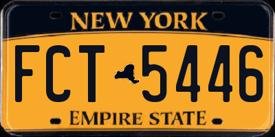 NY license plate FCT5446