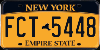 NY license plate FCT5448