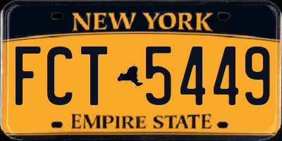 NY license plate FCT5449