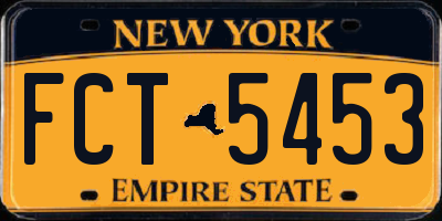 NY license plate FCT5453