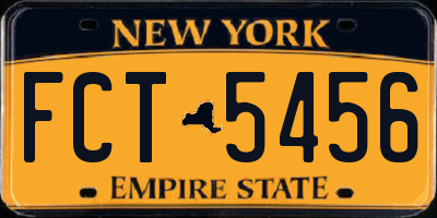 NY license plate FCT5456