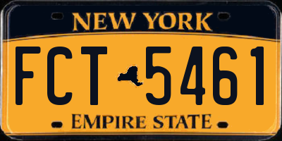 NY license plate FCT5461