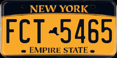 NY license plate FCT5465