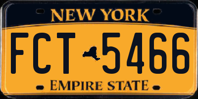 NY license plate FCT5466